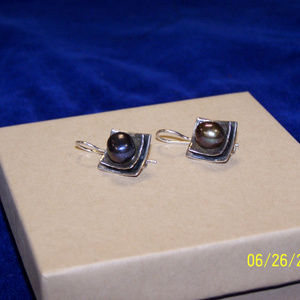 Silpada Square Sterling Gray/Purple Pearl W1194